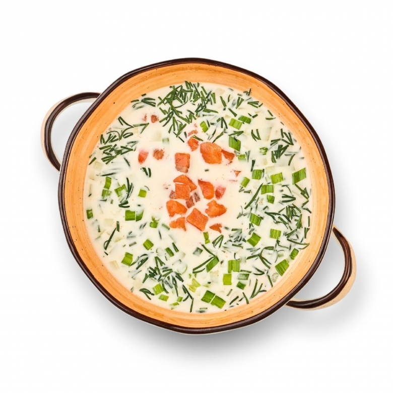 Окрошка с лососем